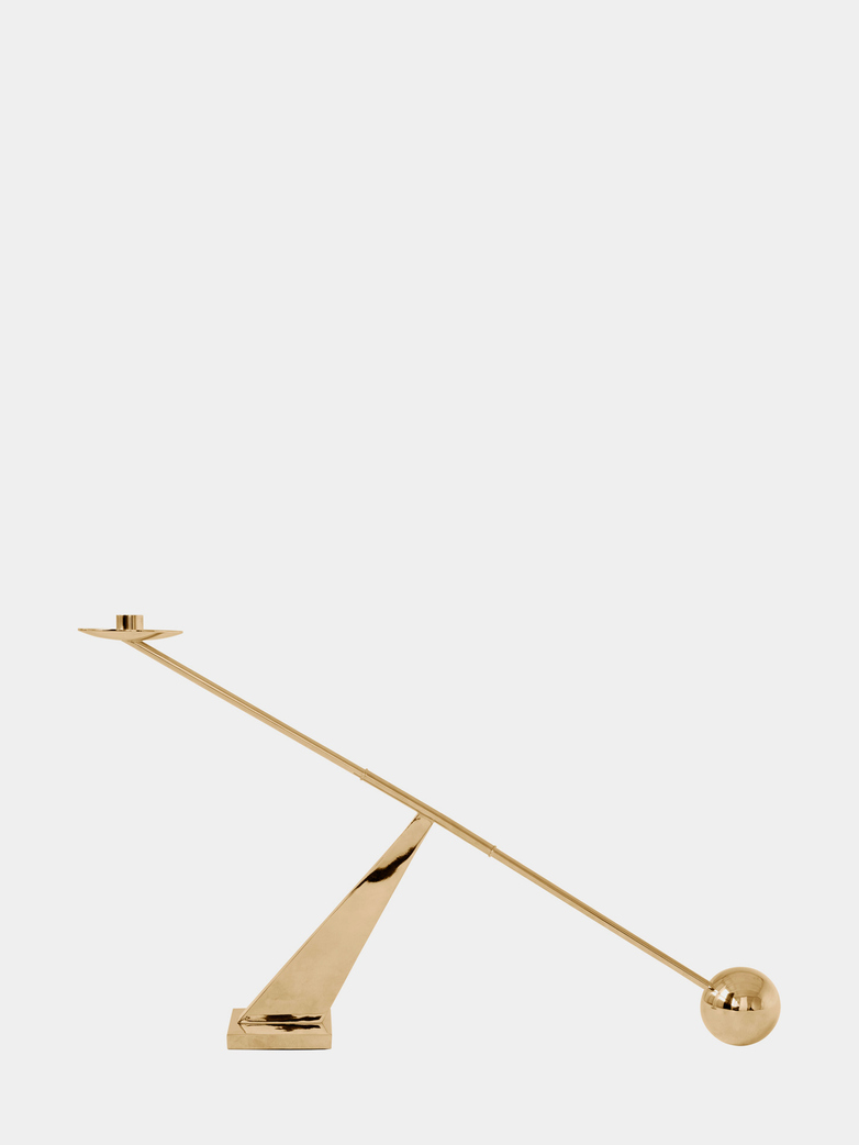 Interconnect Candle Holder - Polished Brass
