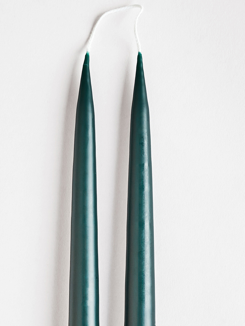 Tapered Candle - Forest Green Set of 2
