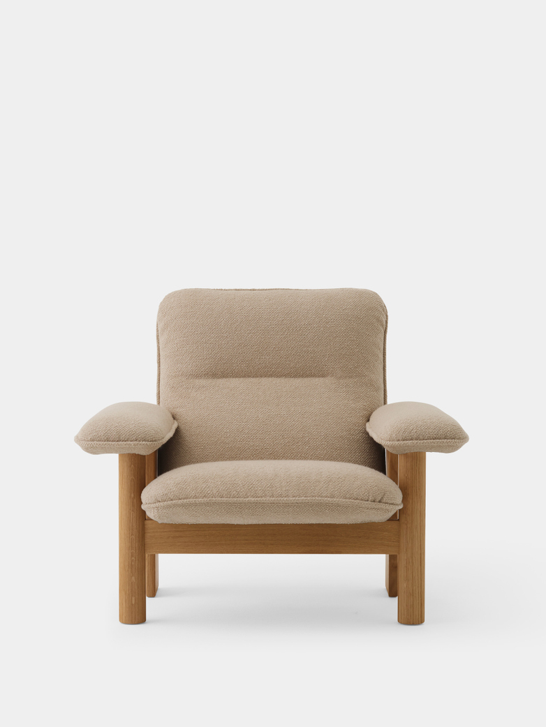 Brasilia Lounge Chair - Bouclé - Natural Oak