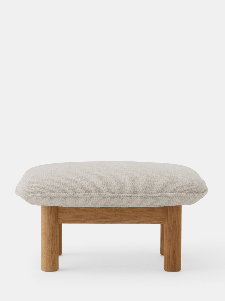 Brasilia Ottoman - Moss - Natural Oak