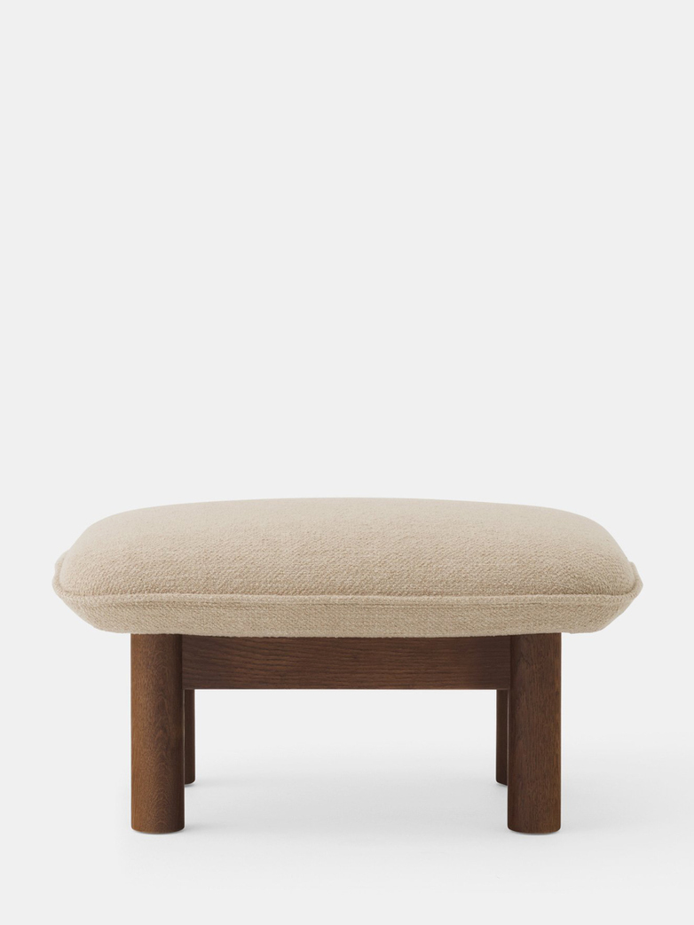 Brasilia Ottoman - Bouclé - Dark Stained Oak
