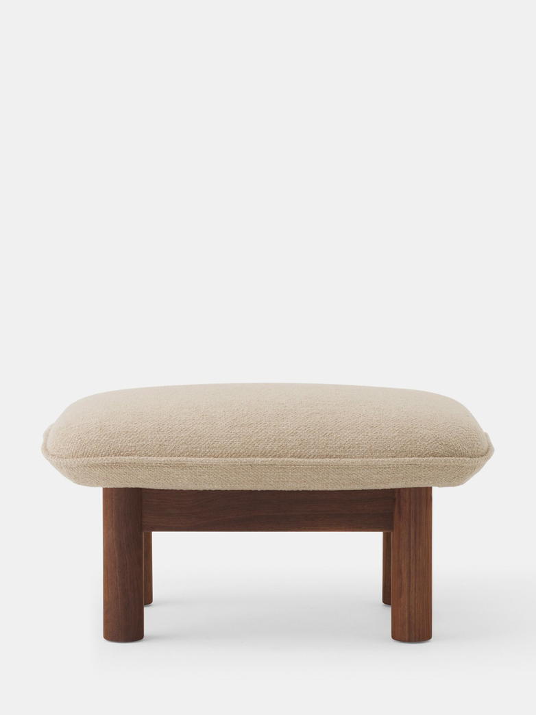 Brasilia Ottoman - Bouclé - Walnut