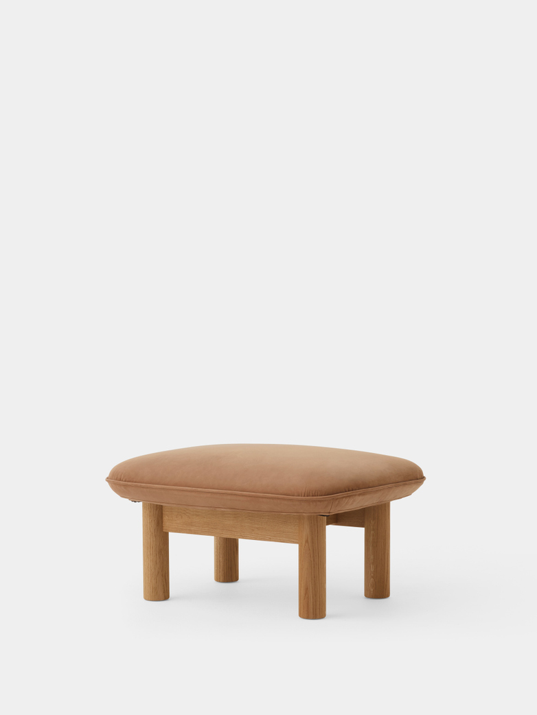 Brasilia Ottoman - Camel Leather