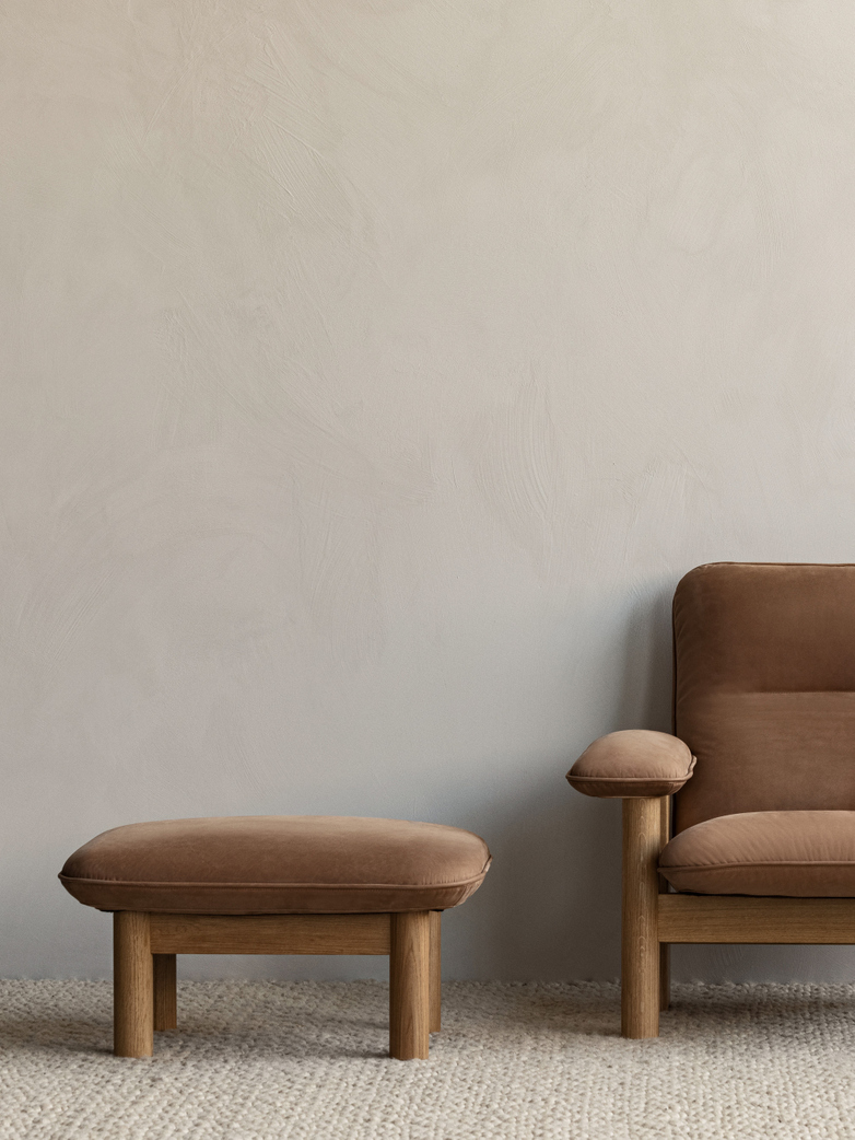 Brasilia Ottoman - Camel Leather
