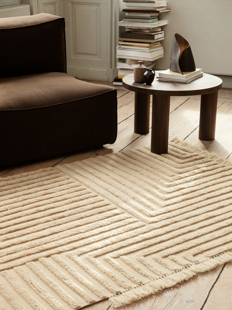 Crease Wool Rug - Light Sand