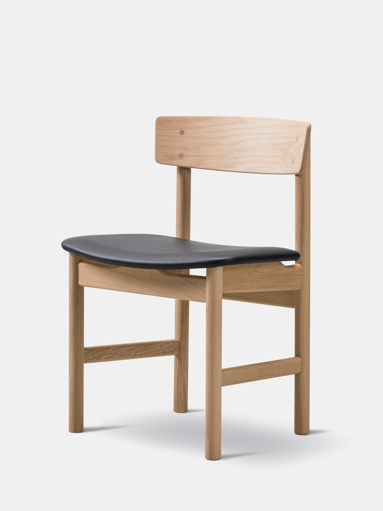 Mogensen 3236 Chair - Light Oiled Oak/Black Leather