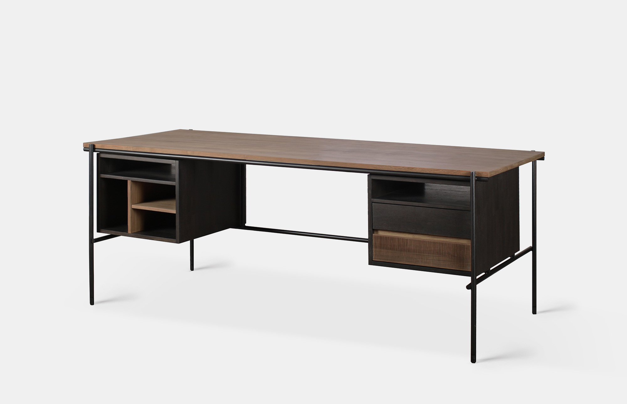 44561 762f47a5db 10141 Teak Oscar Desk 2 Drawers 200x90x76 Vs2 High 1 Portrait