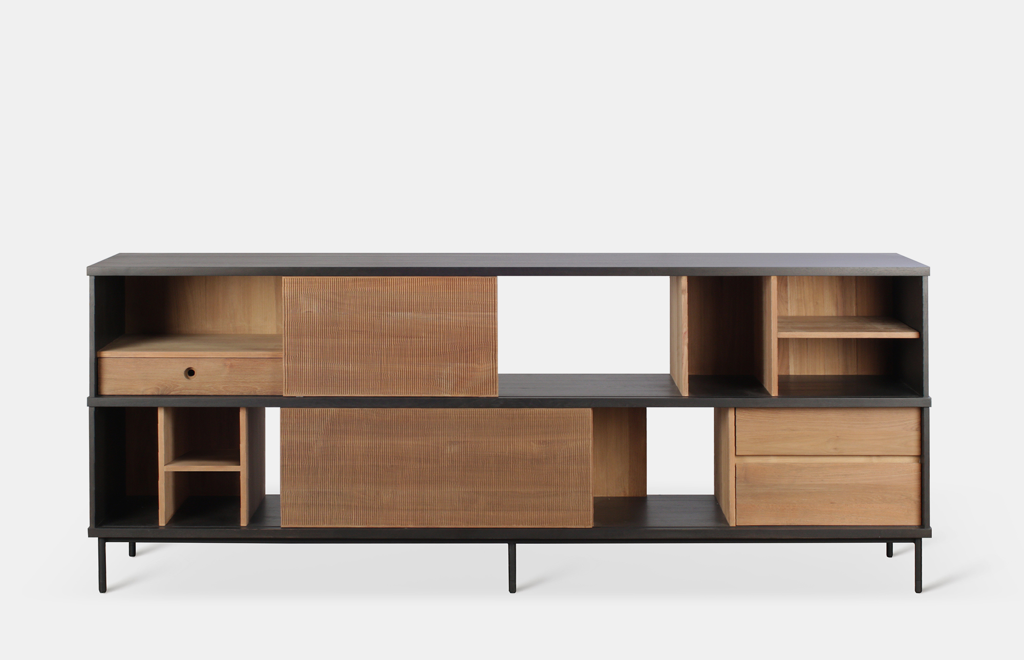 44564 4b09c85d6f 10143 Teak Oscar Sideboard 2 Sliding Doors 3 Drawers 224x40x89 Portrait
