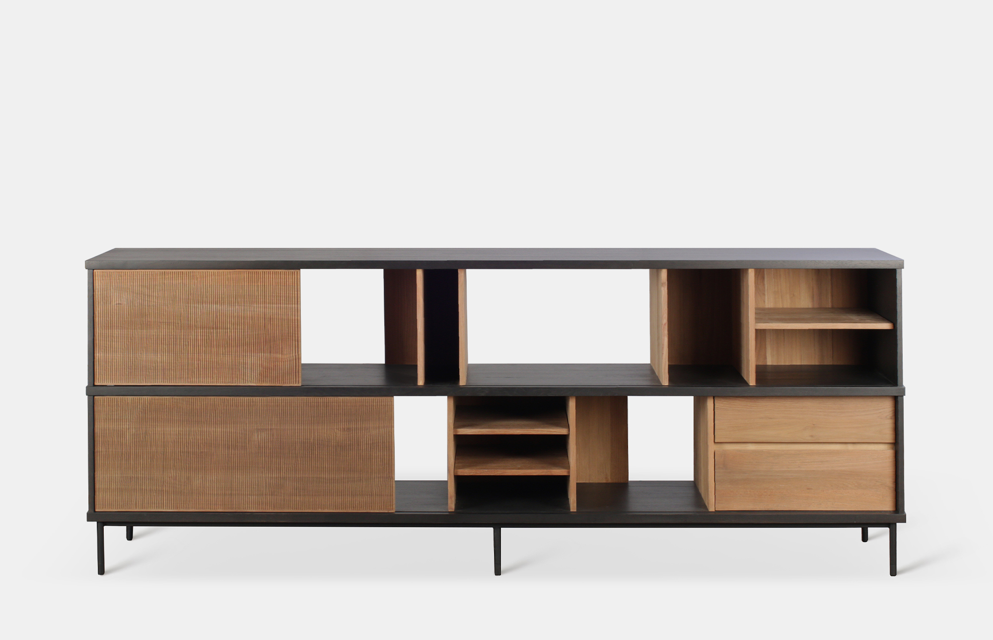 44564 Acc00208ee Teak Oscar Sideboard 2 Sliding Doors 3 Drawers 224x40x89 Portrait