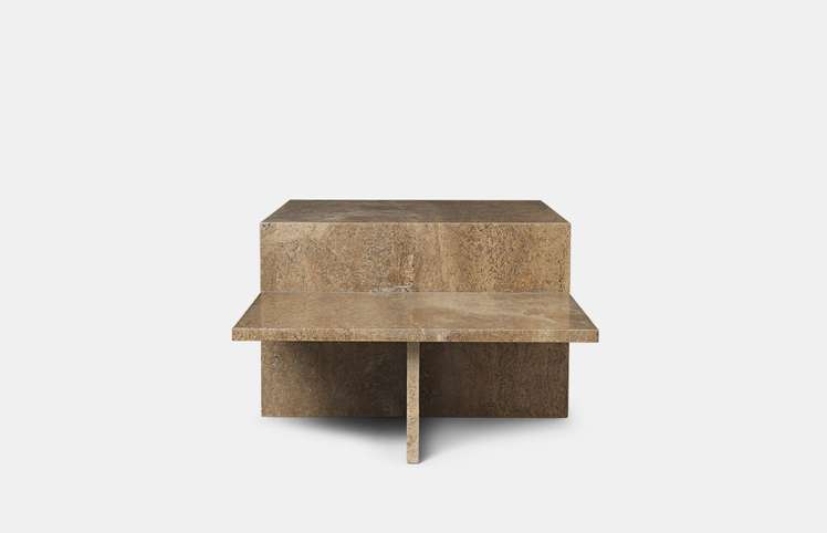 Ferm Living — Distinct Coffee Table - Dark Brown Travertine — Ferm