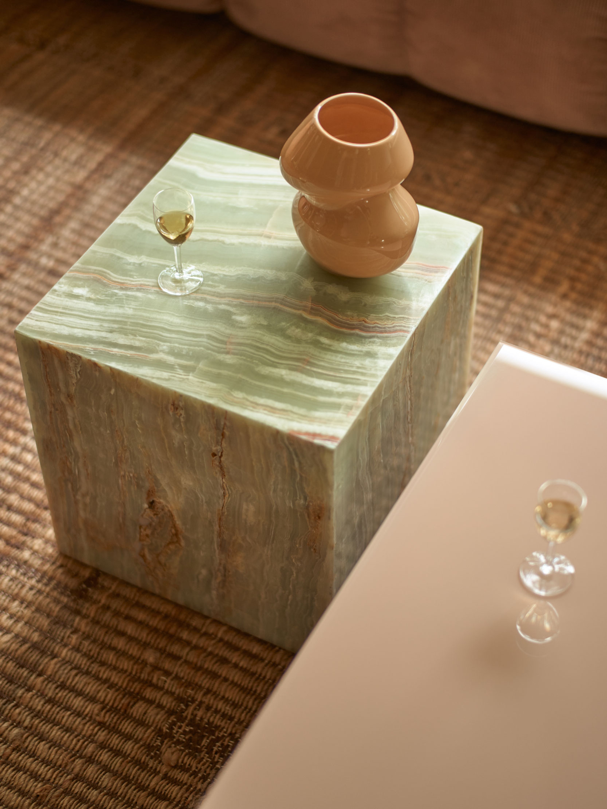 HKliving — Onyx Marble Block Table — Bedside Tables | Artilleriet