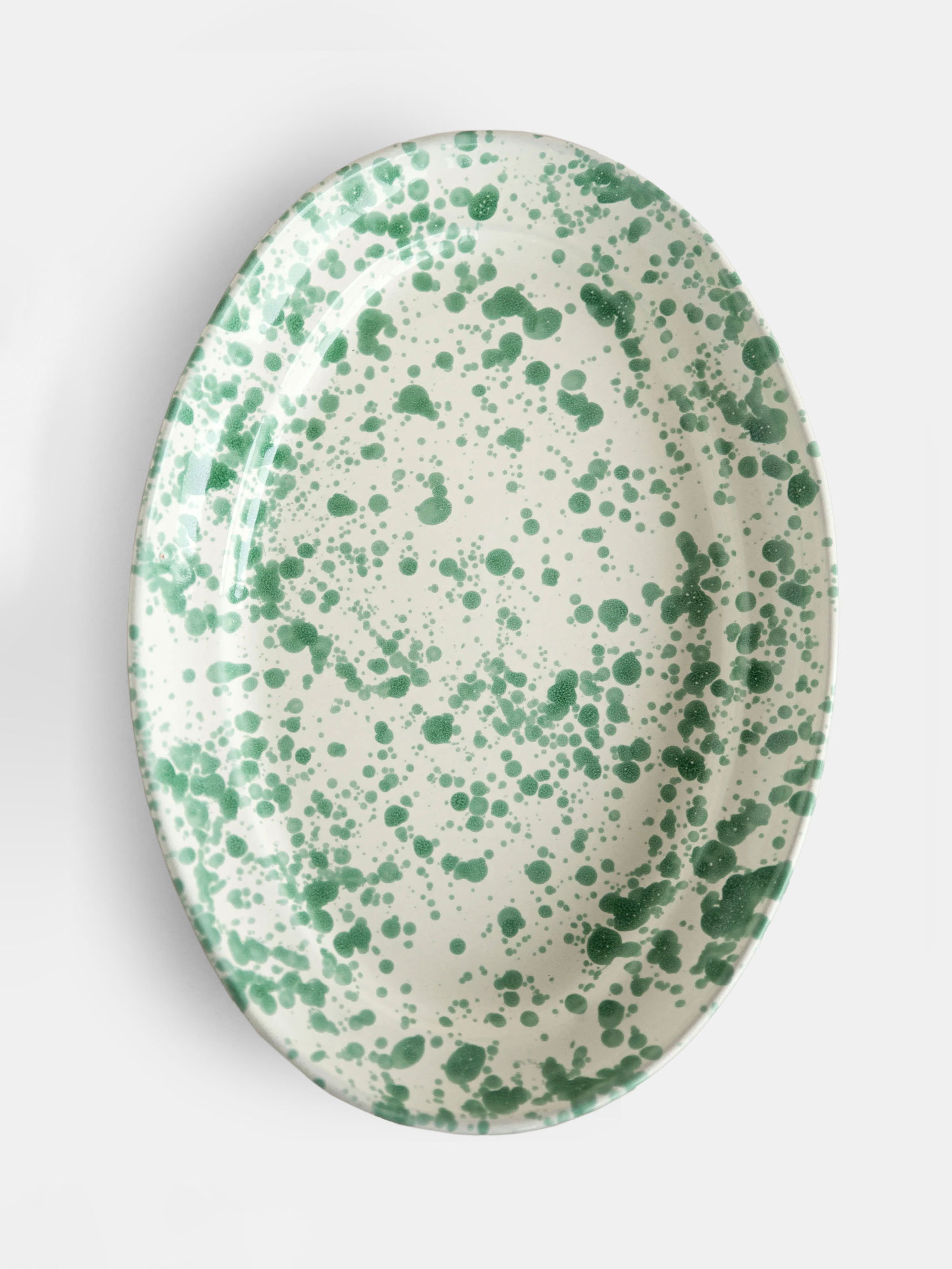 53136 0400bb1612 30079 2f0052a89b Spruzzi Vivente Big Oval Plate Green Creme 2 Original Portrait