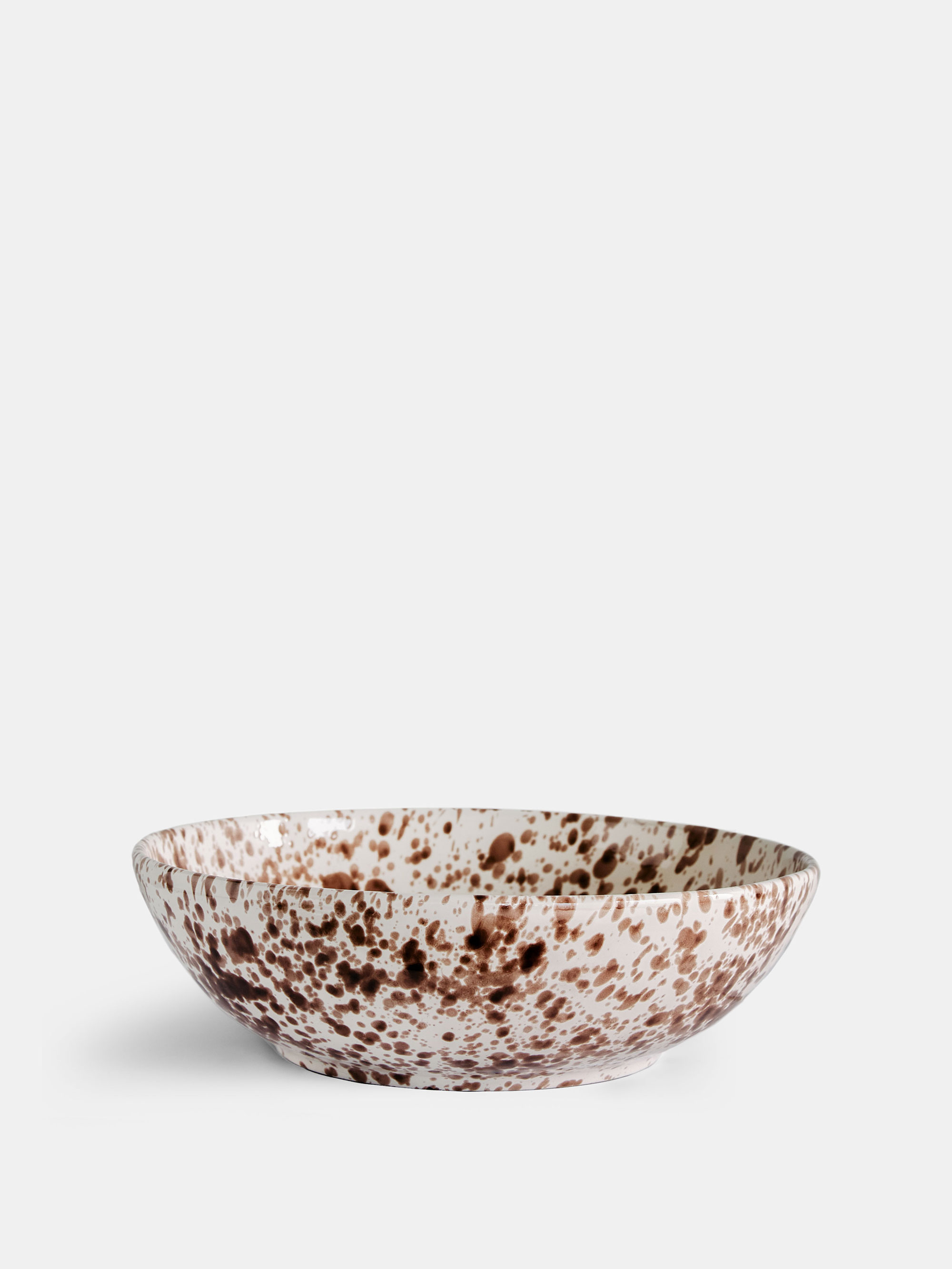 53152 D130680e07 2 Spruzzi Vivente Splatter Bowl Brown On Creme Portrait