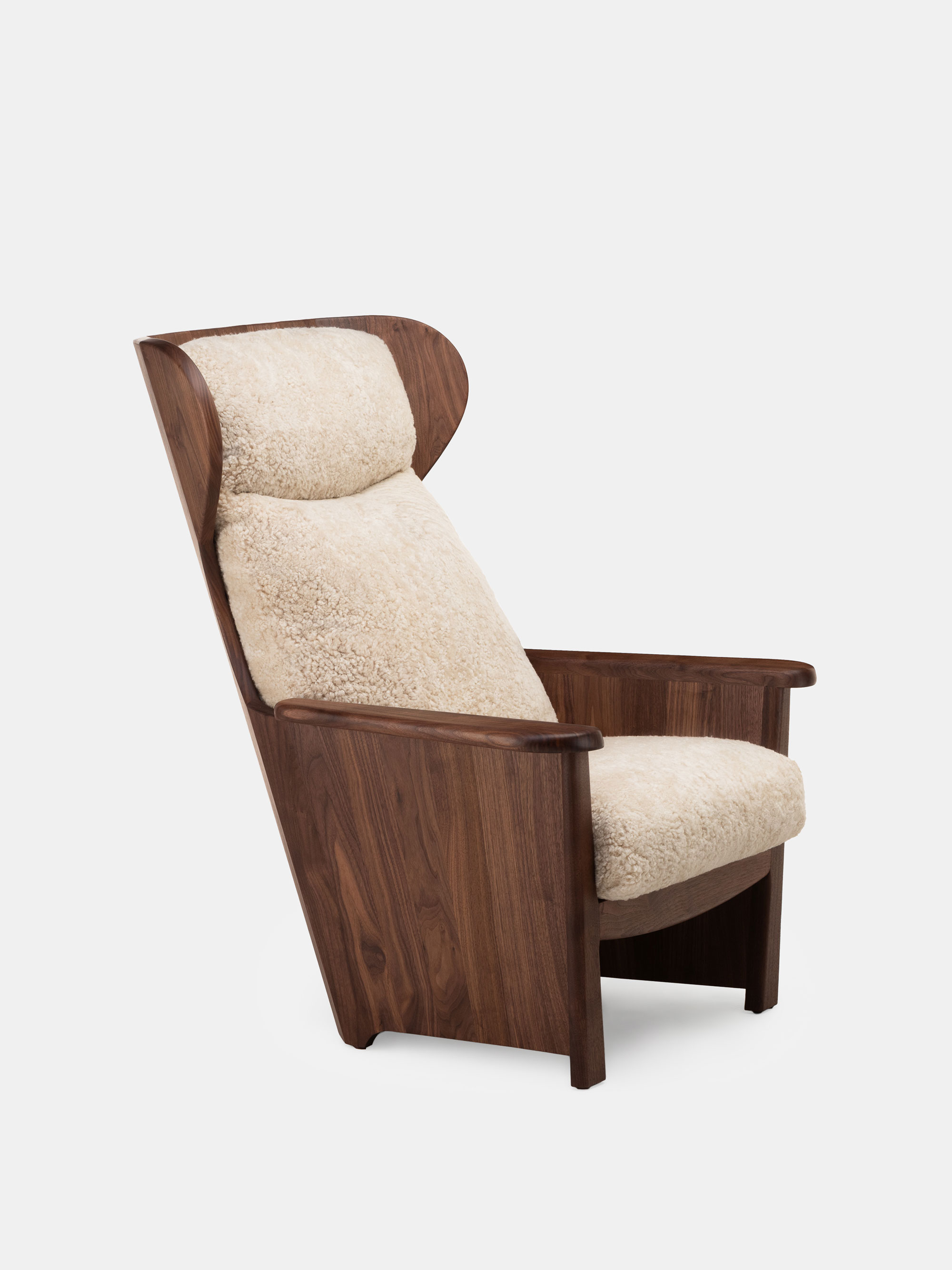 54030 08a12b0877 688 Twenty Five Bergere Chair By De La Espada Atelier In Danish Oiled Walnut And Mohawi Sheepskin115845 Portrait