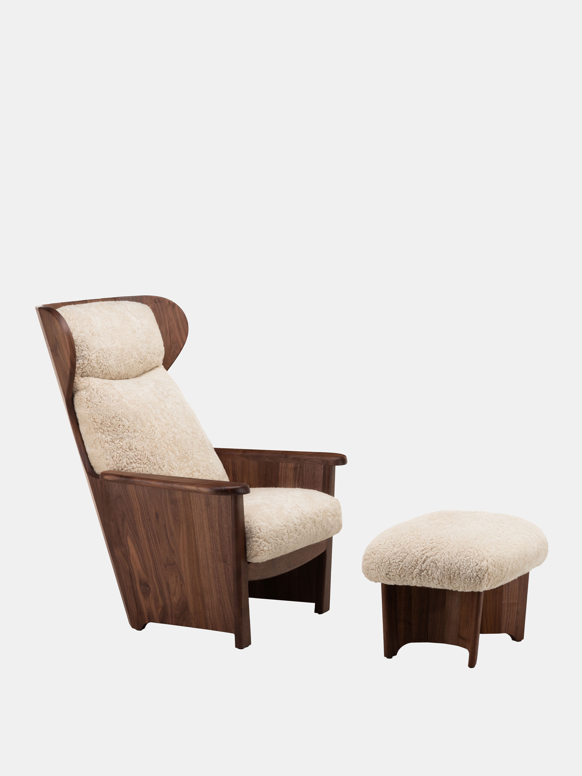 54034 50d08d55ab 688 Twenty Five Bergere Chair And 688o Twenty Five Ottoman By De La Espada Atelier In Danish Oiled Walnut And Mohawi Sheepskin Portrait