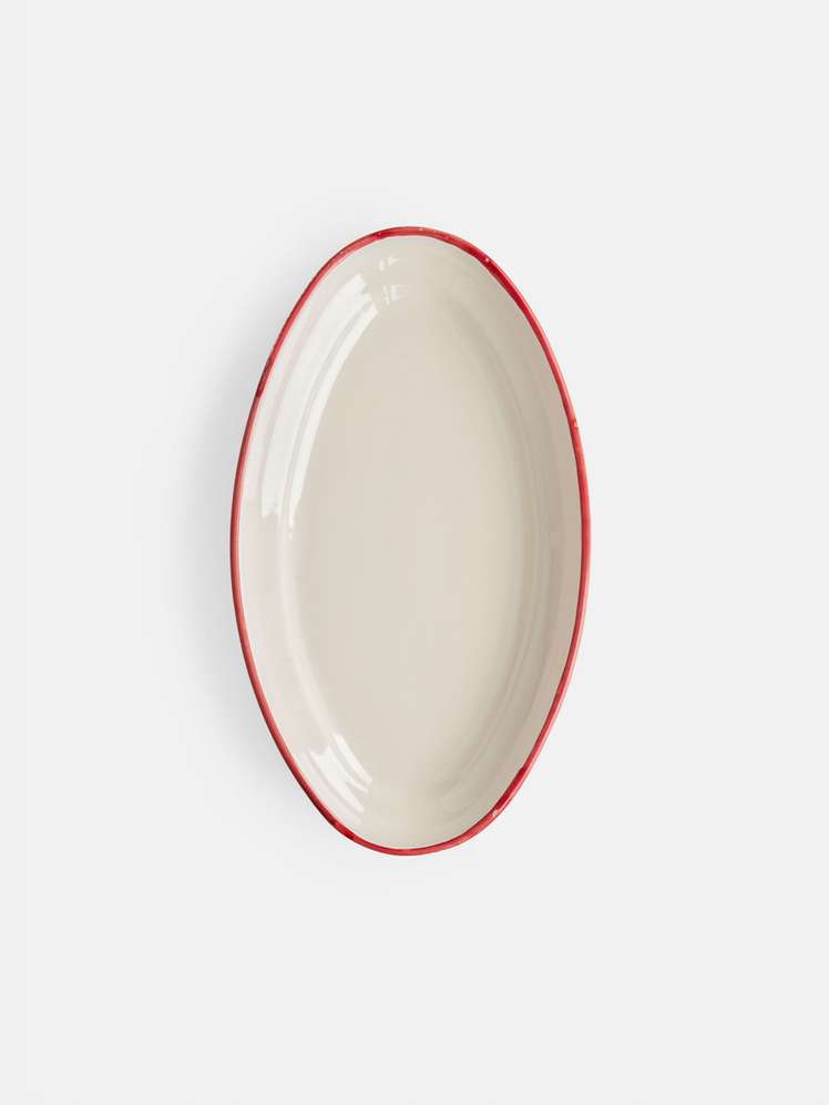 Red Border Plate Artilleriet Ateliers — The Line - Oval Plate Medium - Red Border ...