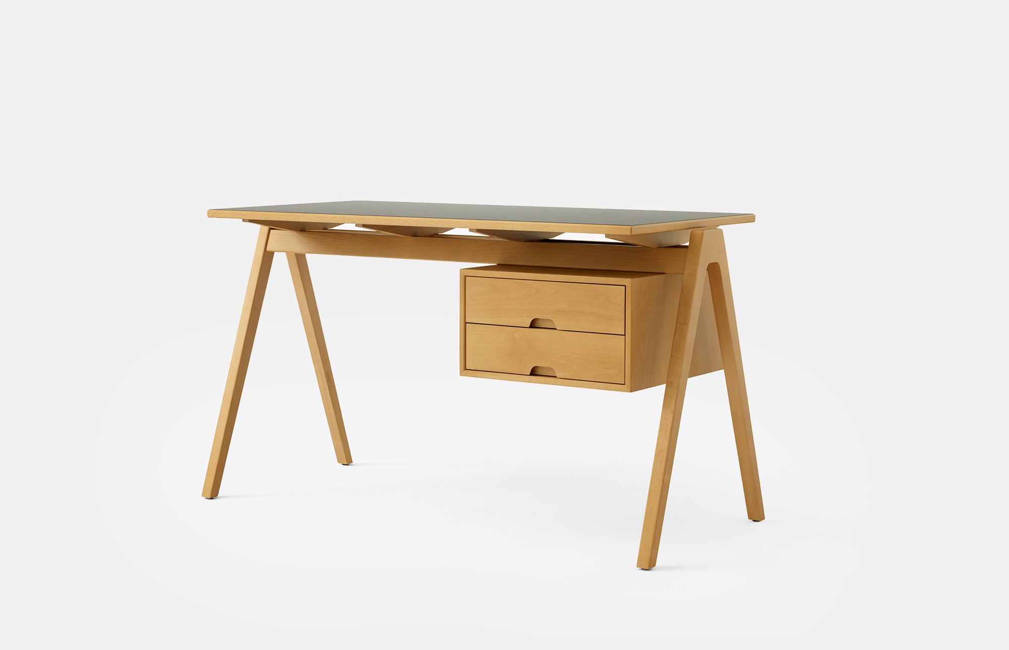 55315 10d253d1a3 Daystak Table Rd2 Rd3 W Daystak Desk Drawer Fenix Verde Comodoro And Beech Angled Front119483 Portrait