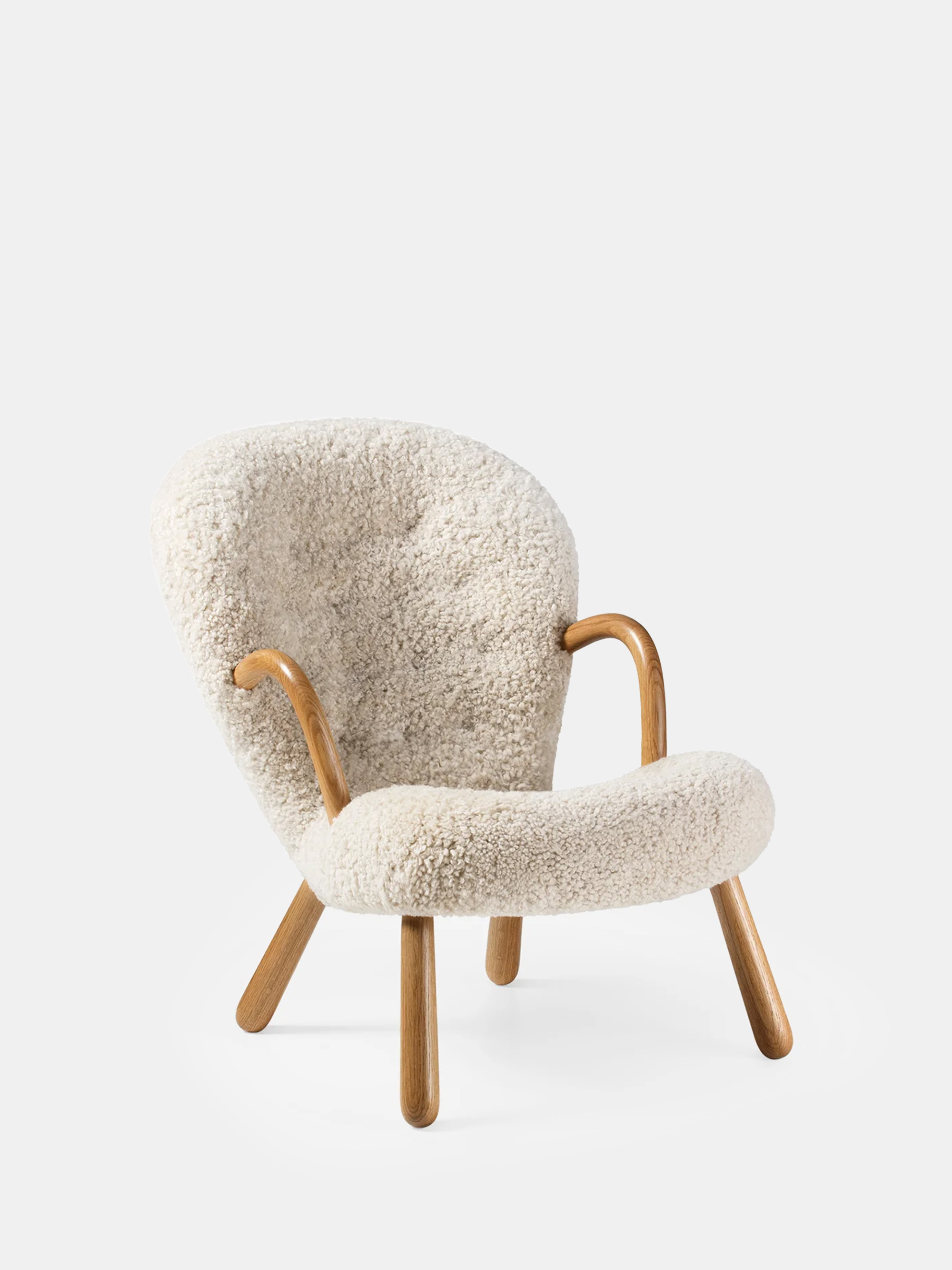 LUNDBAK QUIET HEART 北欧AOR Dagmar — Clam Chair - Oiled Oak - Sheepskin Moonlight — Shop All
