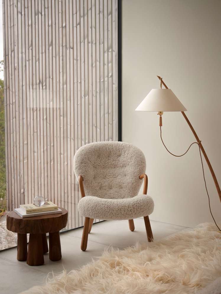 LUNDBAK QUIET HEART 北欧AOR Dagmar — Clam Chair - Walnut - Sheepskin Moonlight — Shop All