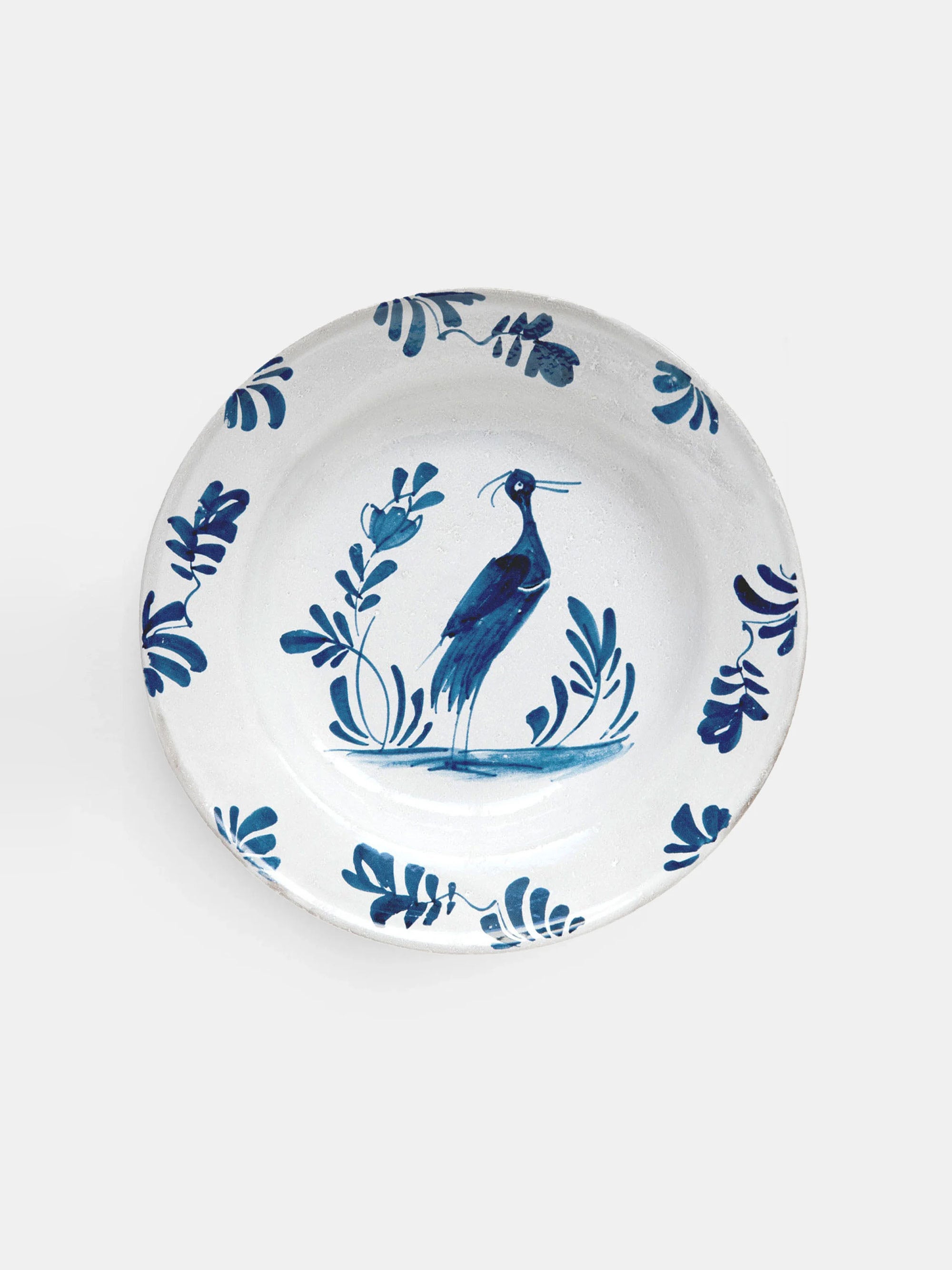 56225 600813dec5 Lambeth Standing Heron Soup Plate Portrait