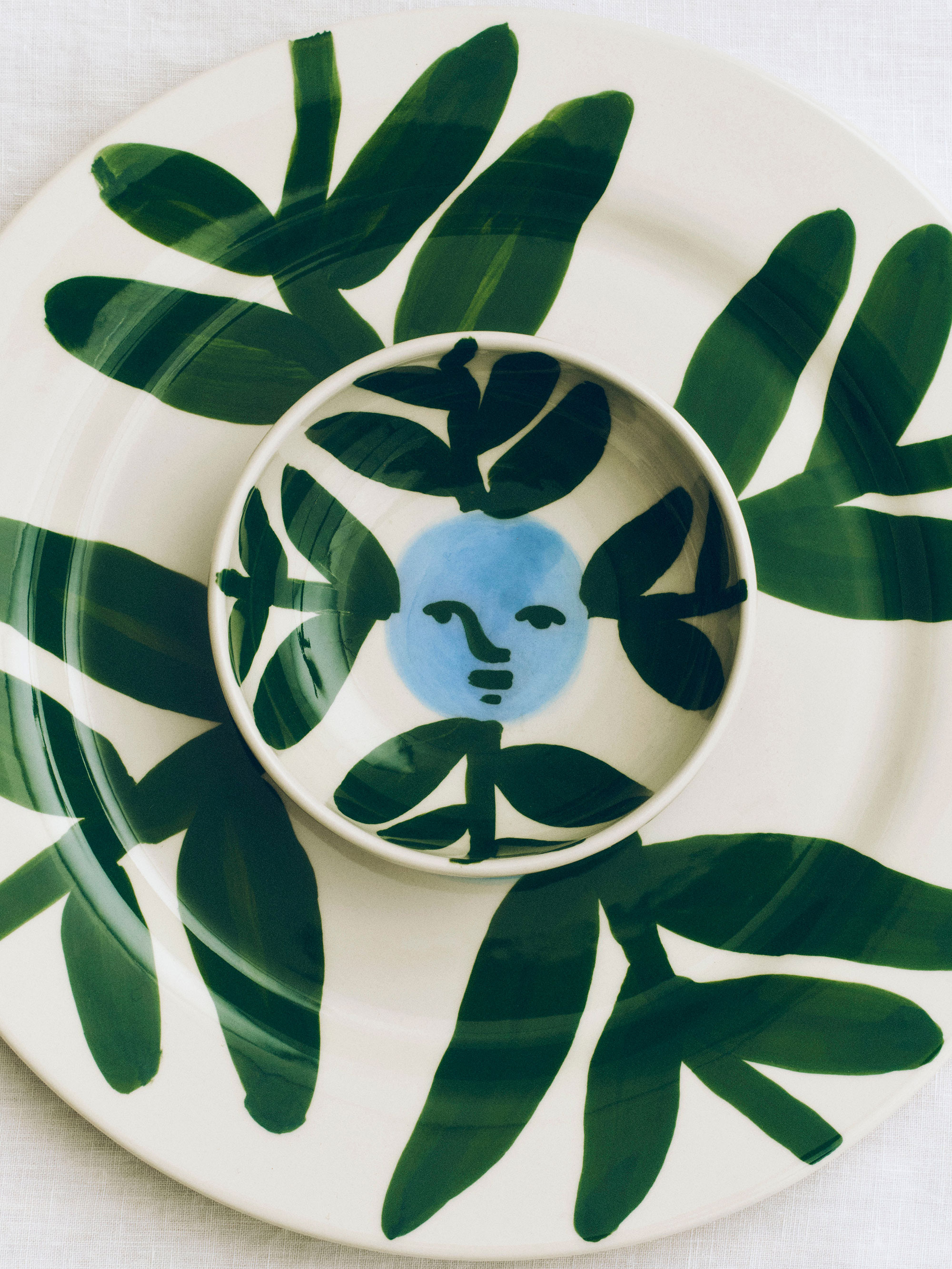 58590 D7bbf6a211 La Pittura Bowl Moon Face Vine La Pittura Plate Moon Face Vine Portrait