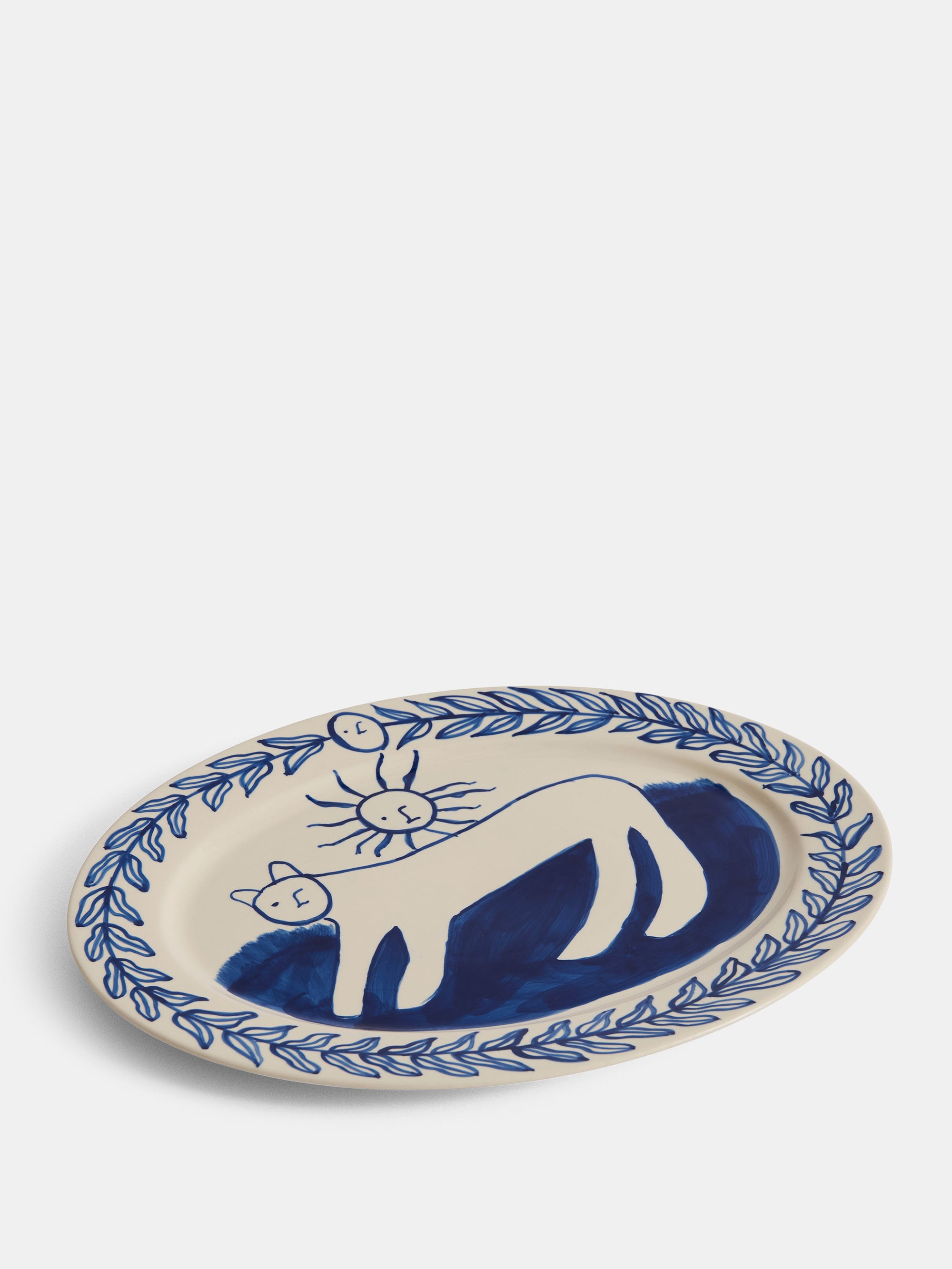 58598 0151108547 Hay La Pittura Oval Serving Platter Charlotte Portrait