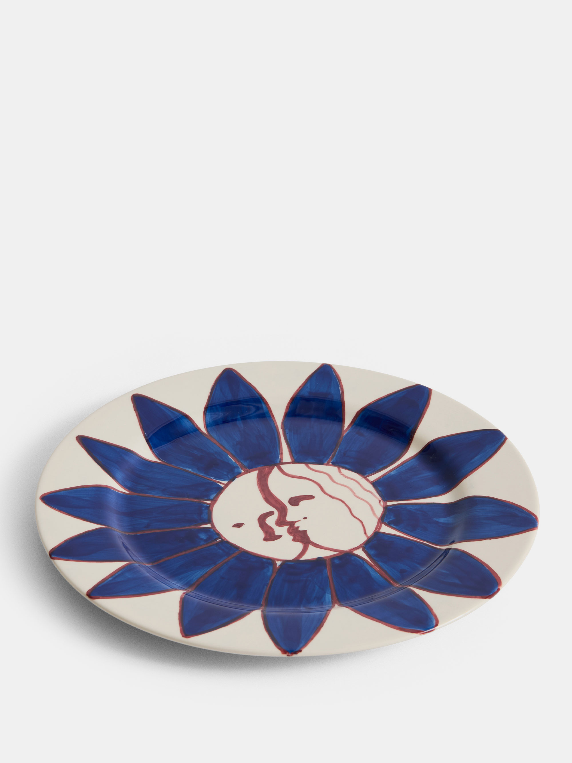 58604 5d1ac52330 Hay La Pittura Plate Oe285 Deep Blue Flower Portrait