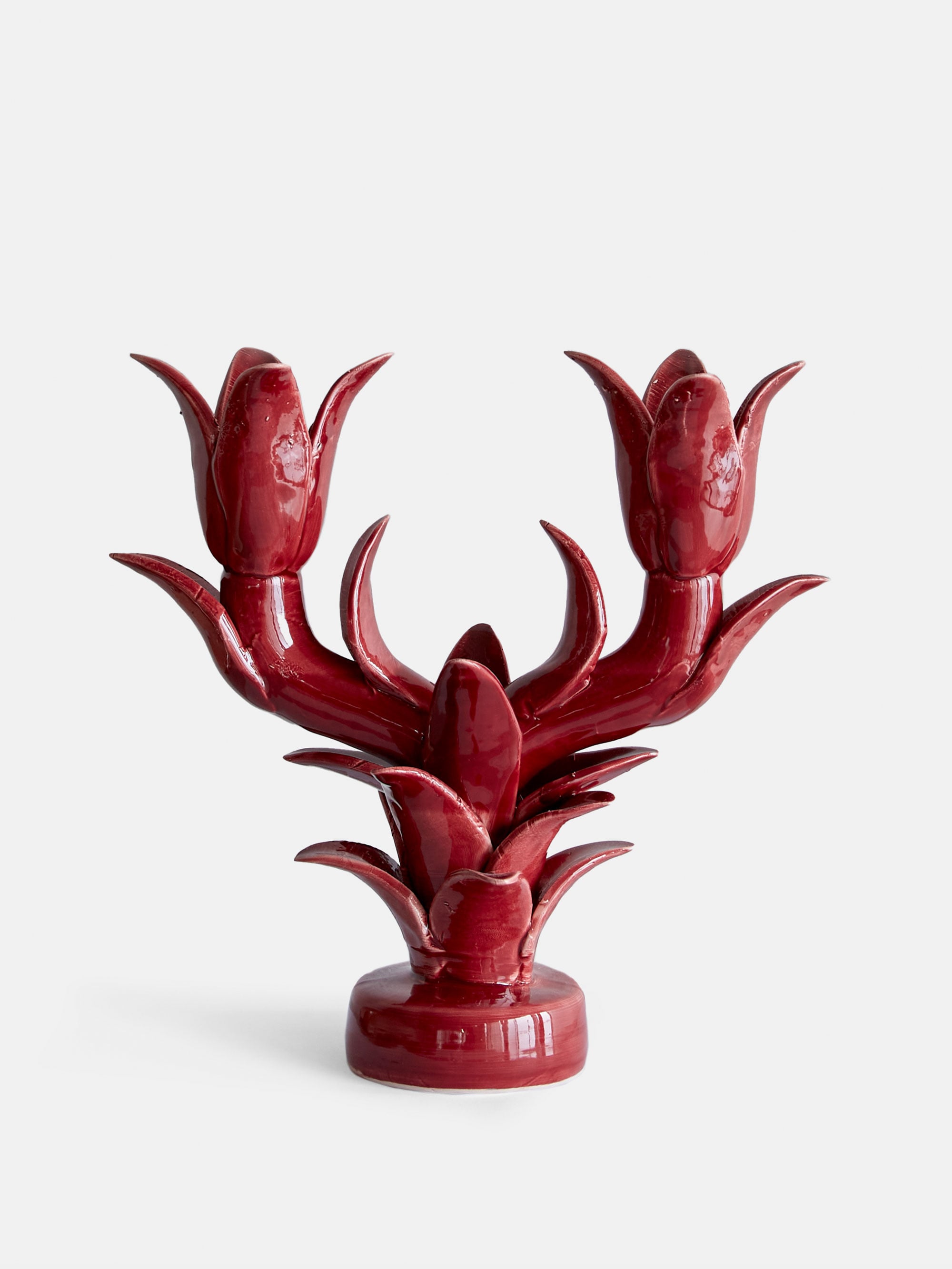 58875 567a7dcf0b Tulipe Double Candlestick Flambeau Cherry Red Portrait