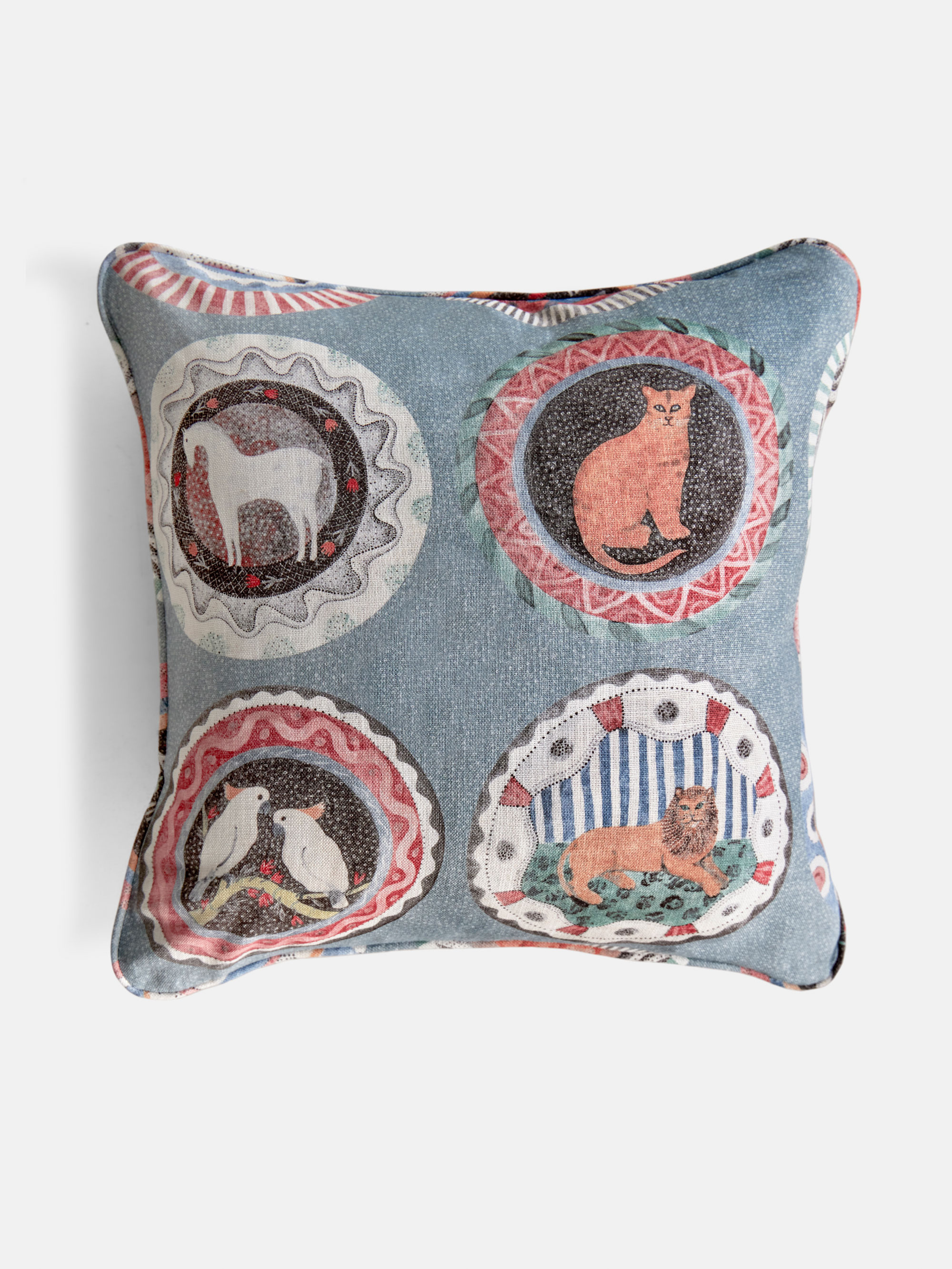 59292 139c7f6499 Robinas Dinner Party Teal Cushion 55x55 Cm Portrait