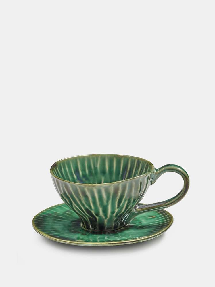 食器 cyaro Serax — Verde Lanza Cappuccino Cup with Saucer — Coffee- & Tea
