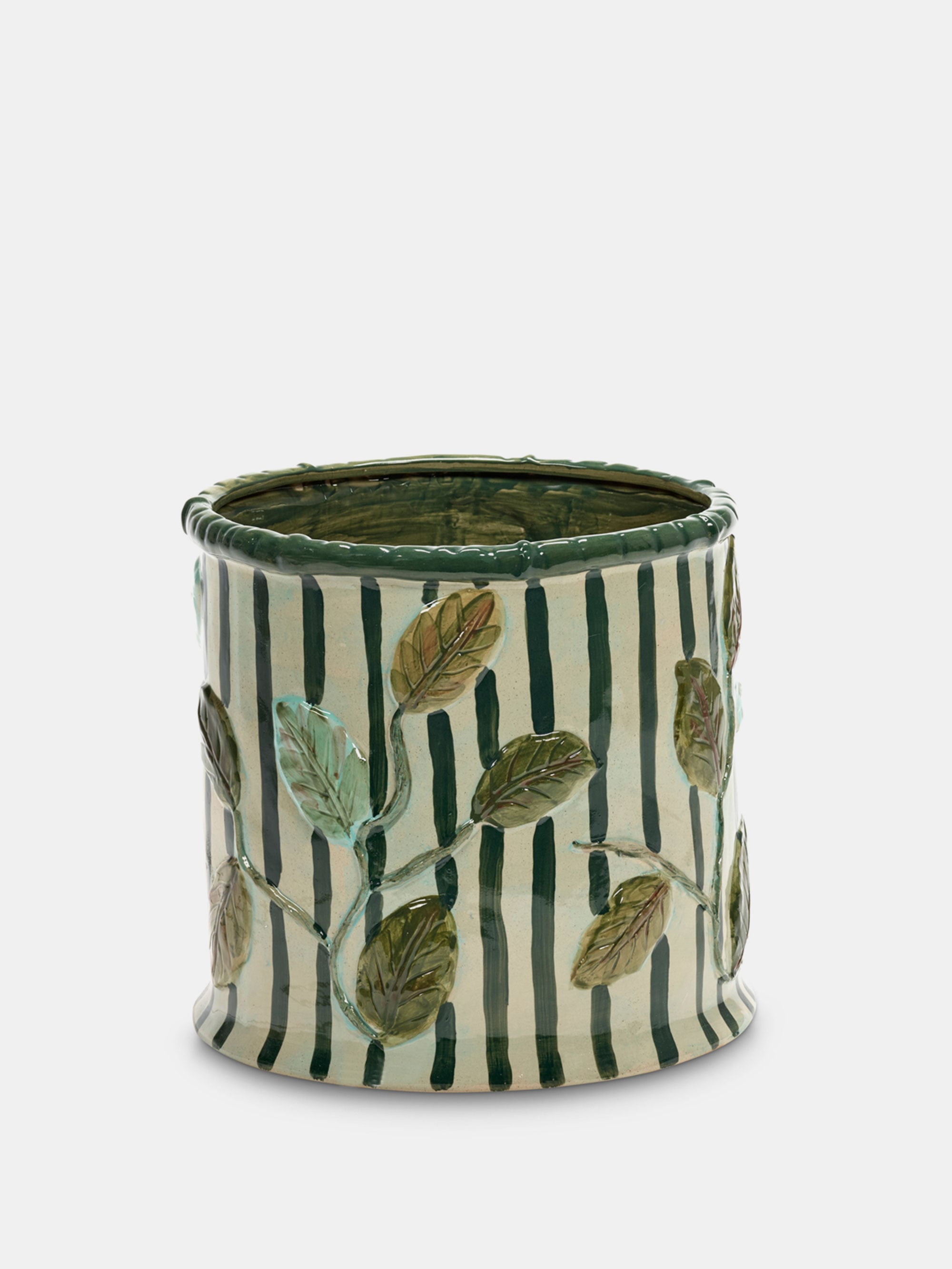 60165 0378092332 Flower Pot 11 Green Beige Portrait