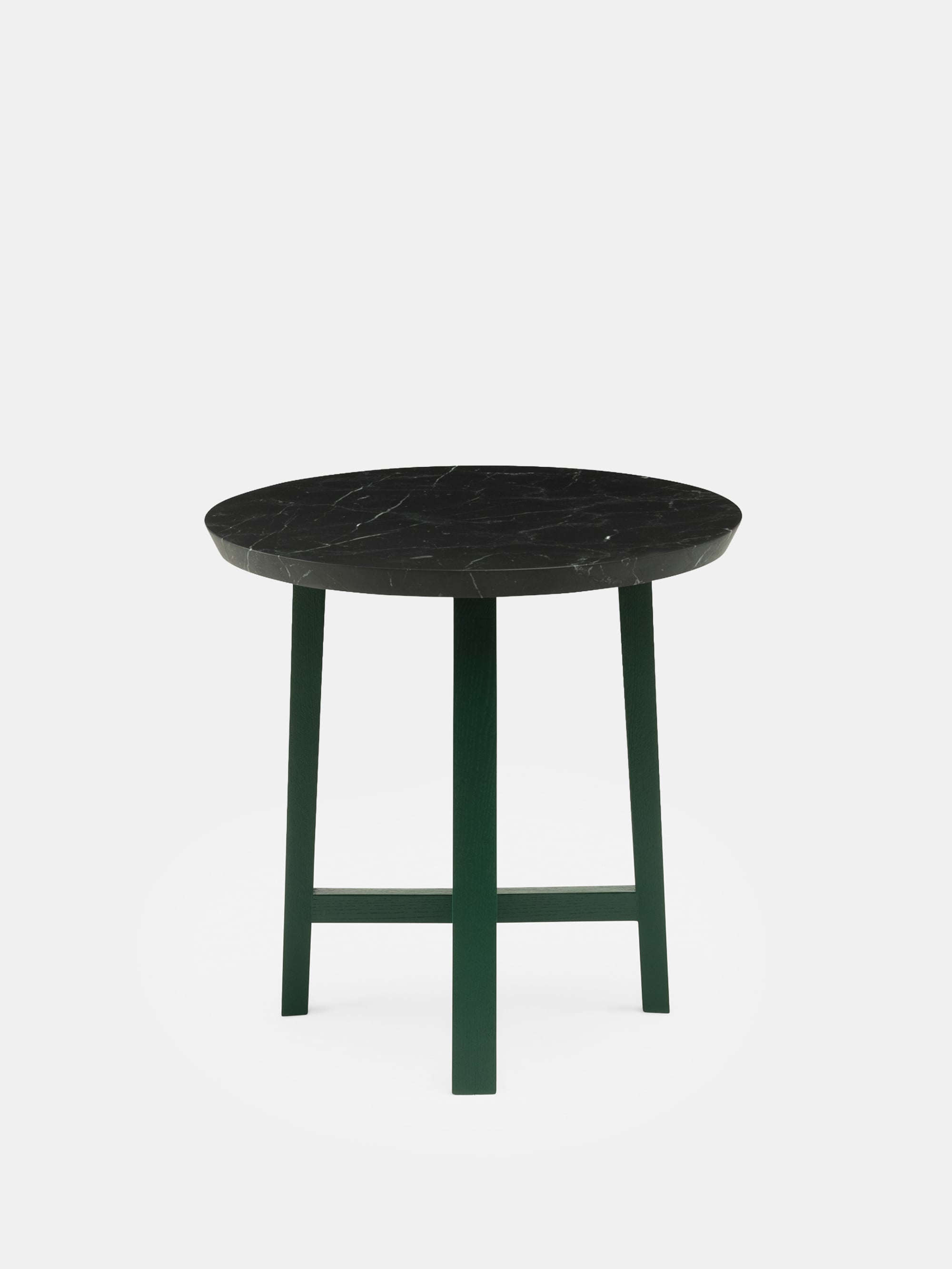 62122 6e103f421a Trio Side Table Forest Painted Ash Black Marquina Marble Front Portrait
