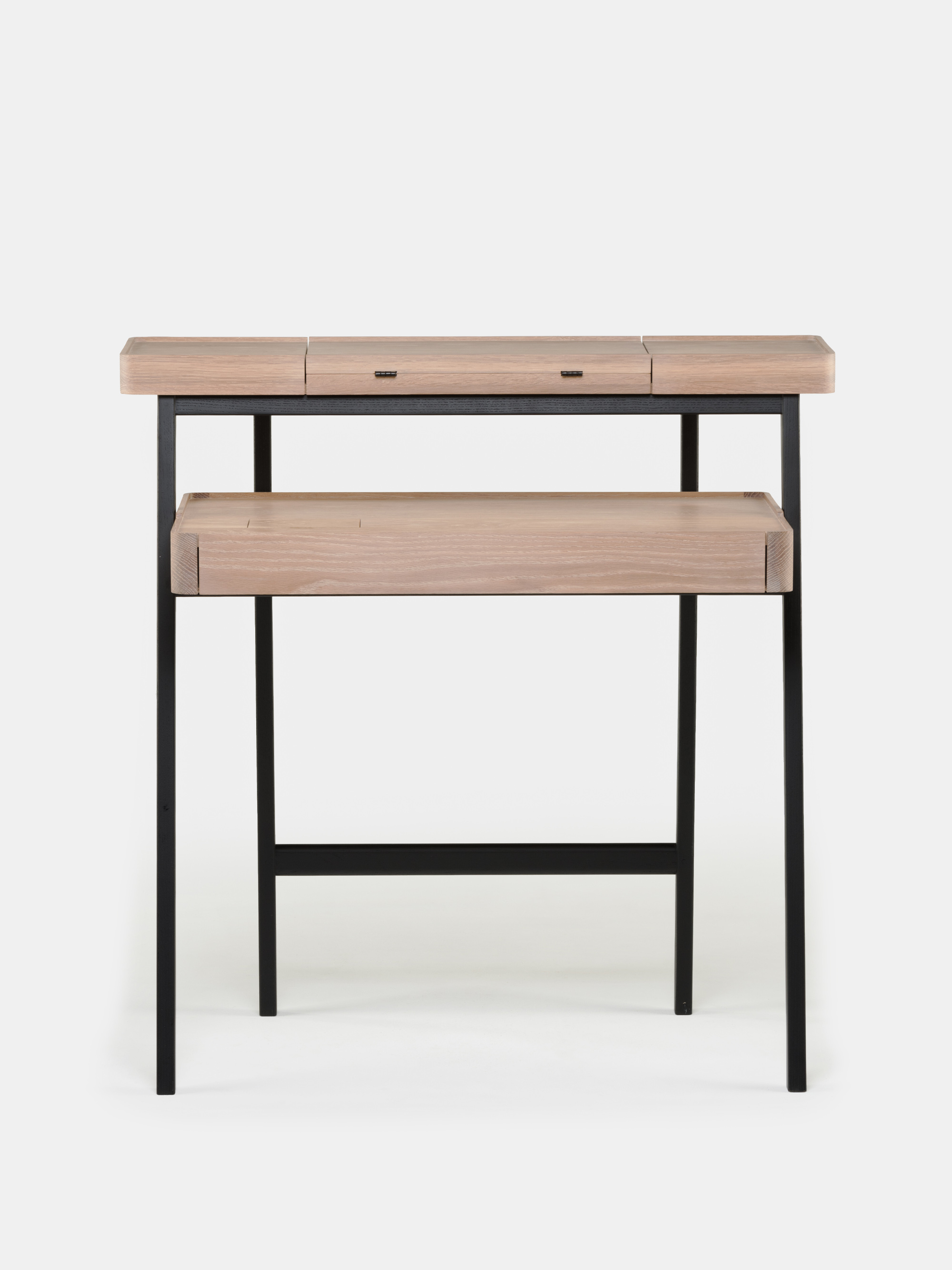 62131 2de113e1c0 Tray Desk White Oiled Oak And Black Satined Ash Front Portrait