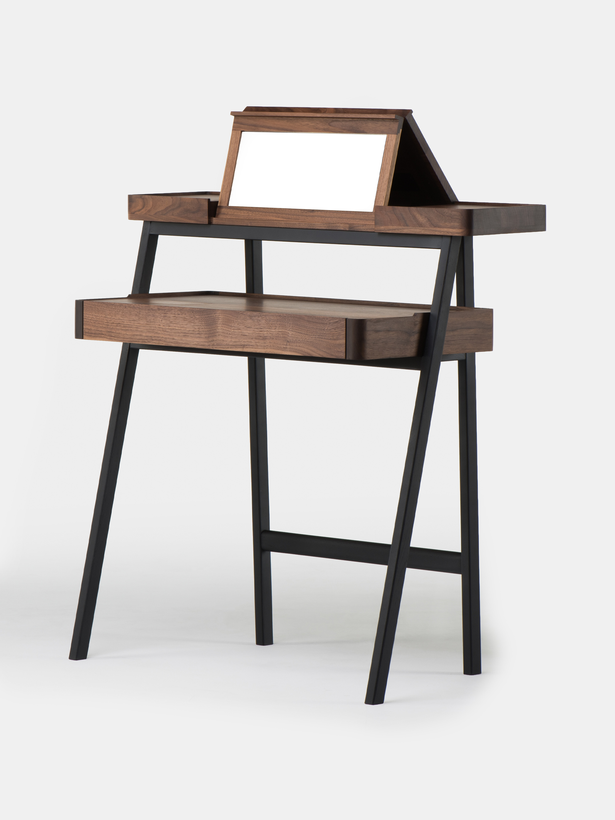 62131 36769c249d Tray Desk Danish Oiled Walnut Black Satined Ash Side Opened Portrait