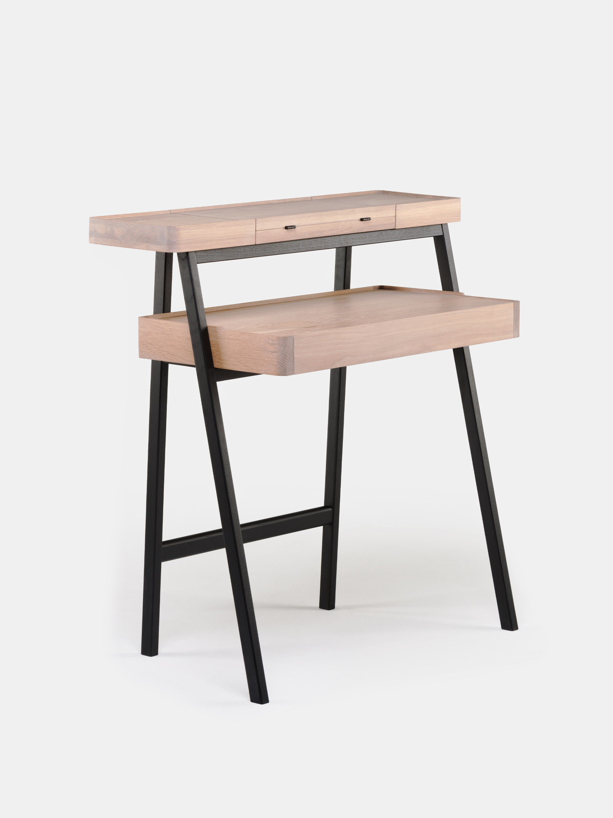62131 6cb0183415 Tray Desk White Oiled Oak And Black Satined Ash Closed Portrait