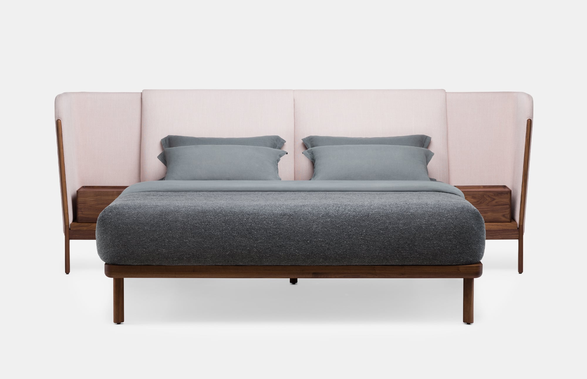 62140 2409015b96 Low Dubois Bed With Bedsides Front Portrait