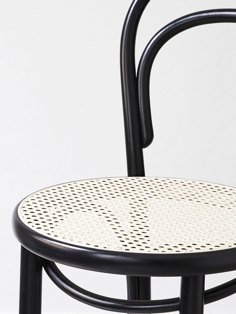 Barstool No 14 – Black – Cane – 76 cm