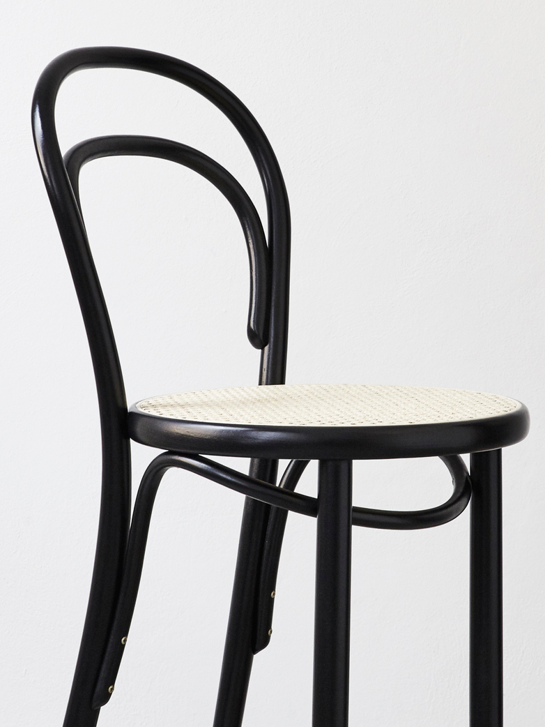 Barstool No 14 – Black – Cane – 76 cm
