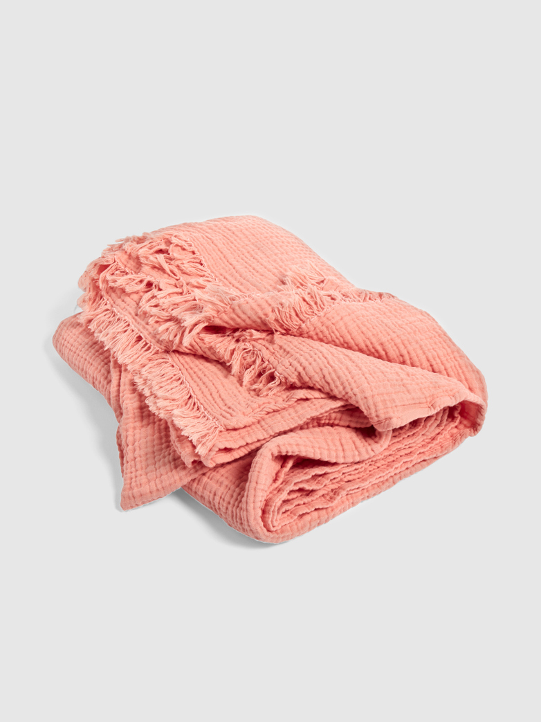 Crinkle Throw Peach